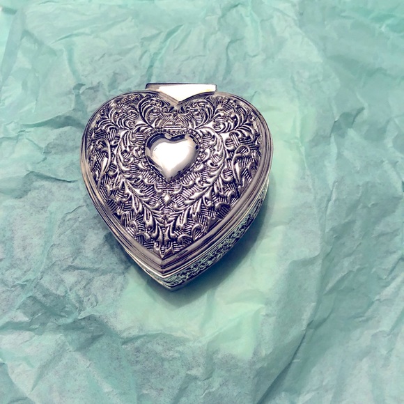 Jewelry Box - Silver Plated Heart ❤️ Design NEW - Picture 4 of 9